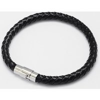 Bracelet en Cuir Tressé avec Fermoir Magnétique en Acier Inoxydable — Bracelet Femme