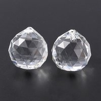 Pendants ronds en verre facetté clair, 35x32mm, trou : 2mm — Breloques et pendentifs