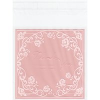 Pink Rectangle OPP Cellophane Bags, 13.6x10.1cm, 95-100pcs