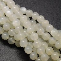 Round Natural White Moonstone Bead Strands, Grade A, 6mm, 63pcs — Jewelry Beads