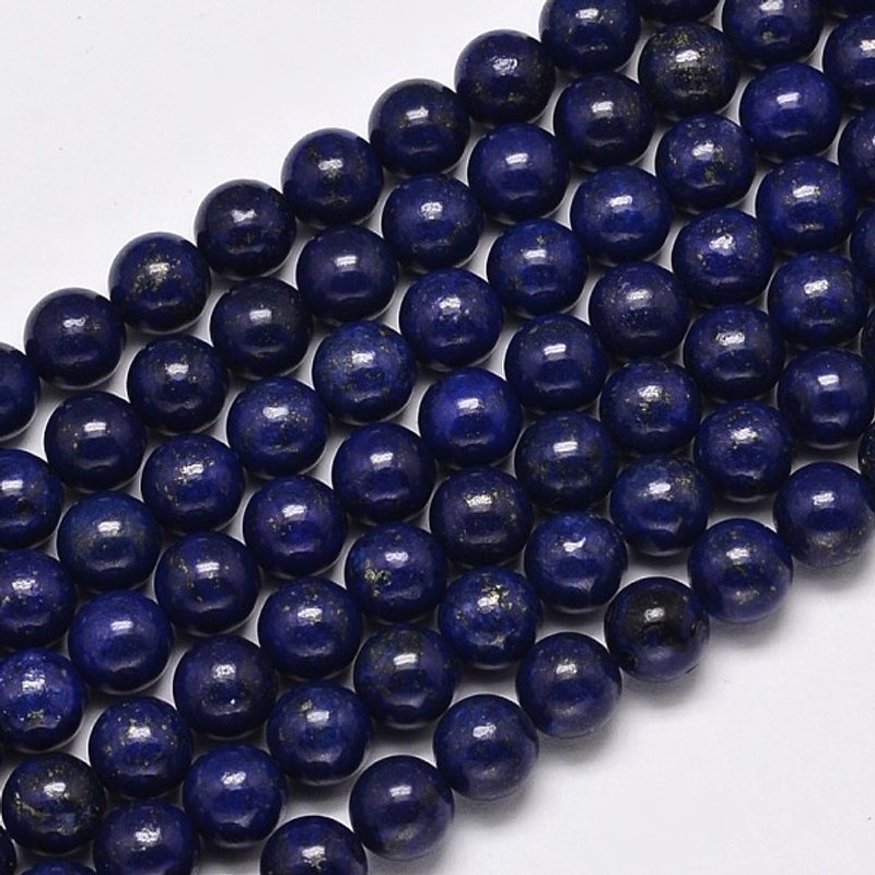 Brins de perles rondes en lapis-lazuli AA teinté, 8mm — Perles à bijoux