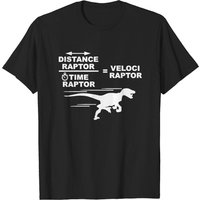 T-shirt Distance Raptor Divisé Par Temps Raptor Égal Velociraptor
