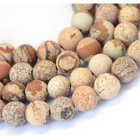 Fil de perles rond en jaspe pictural givré 8-8.5mm — Perles à bijoux