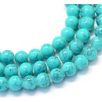Baking Painted Glass Round Bead Strands, Dark Turquoise, 8.5-9mm — Jewelry Beads