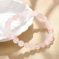 Natural Rose Quartz Stretch Bracelet, 25 Beads, 2-1/8 Inch Diameter