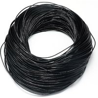 Corde en cuir de vachette ronde pour bracelets et colliers, noire