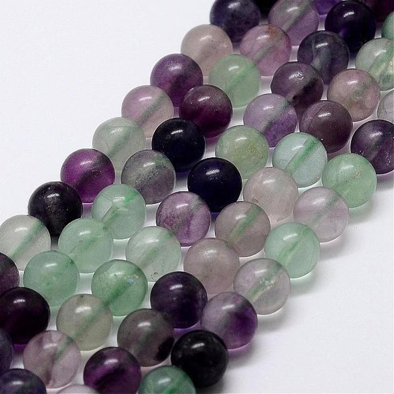 Natural Rainbow Fluorite Bead Strands, Round, 6mm, 15 inch — Jewelry Beads