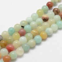 Fil de perles d'amazonite fleur naturelle, rond, 6mm, trou de 1.5mm — Perles à bijoux