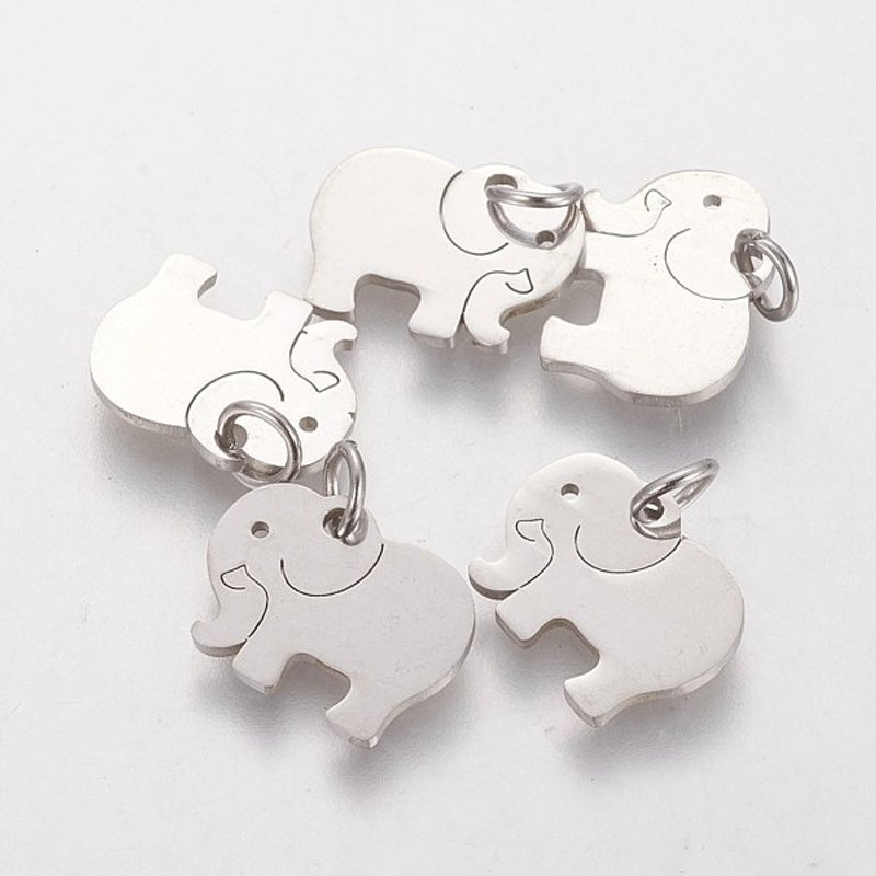 Pendentif éléphant en acier inoxydable 304 résistant à l'oxydation — Breloques et pendentifs