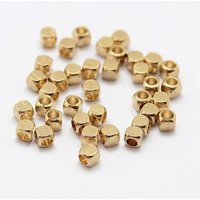 Perles Cubiques en Laiton, Sans Nickel, 2.5x2.5mm, Trou 2mm — Perles à bijoux