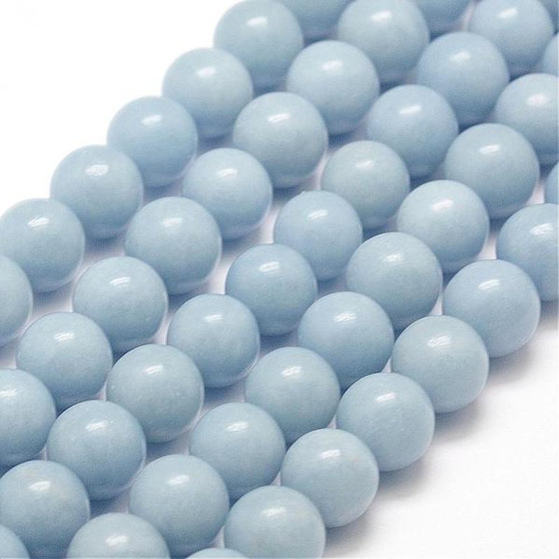 Natural Angelite Beads Strands, Round 8mm, 46pcs, 15.5 inch — Jewelry Beads