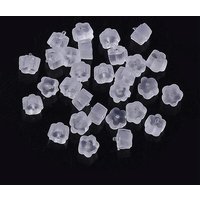 Plastic Ear Nuts Earring Backs Clear 4mm Diameter — Jewelry Findings