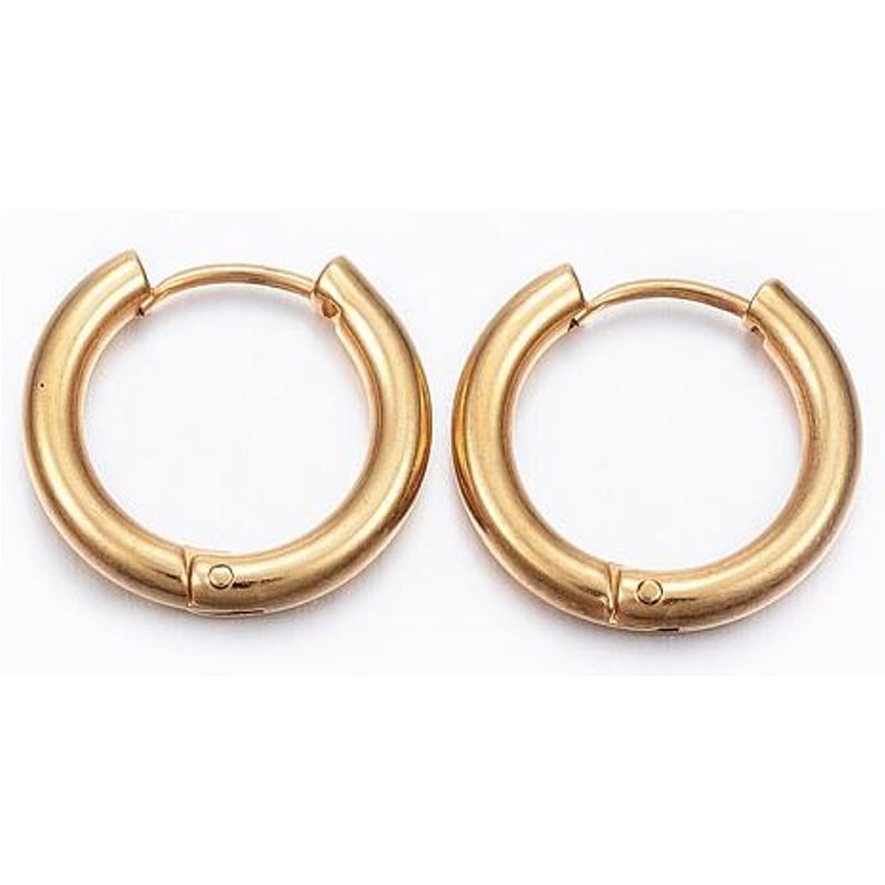 Ion Plating 304 Stainless Steel Huggie Hoop Earrings — Hoop Earrings