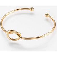 Bracelets Cuffs en Laiton avec Noeud et Bille, Plaqué Or 18K — Bracelet Femme