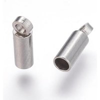 Embouts de cordon en acier inoxydable 304 résistant au ternissement, 8x2.5mm — Accessoires pour bijoux