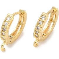 Brass Huggie Hoop Earring Findings with 18K Gold Plating