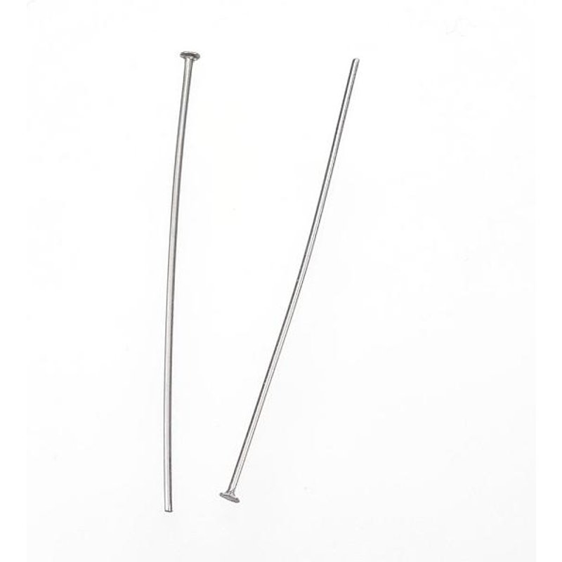 Épingles à tête plate en acier inoxydable 304 résistant à l'oxydation 40x0.7mm — Accessoires pour bijoux