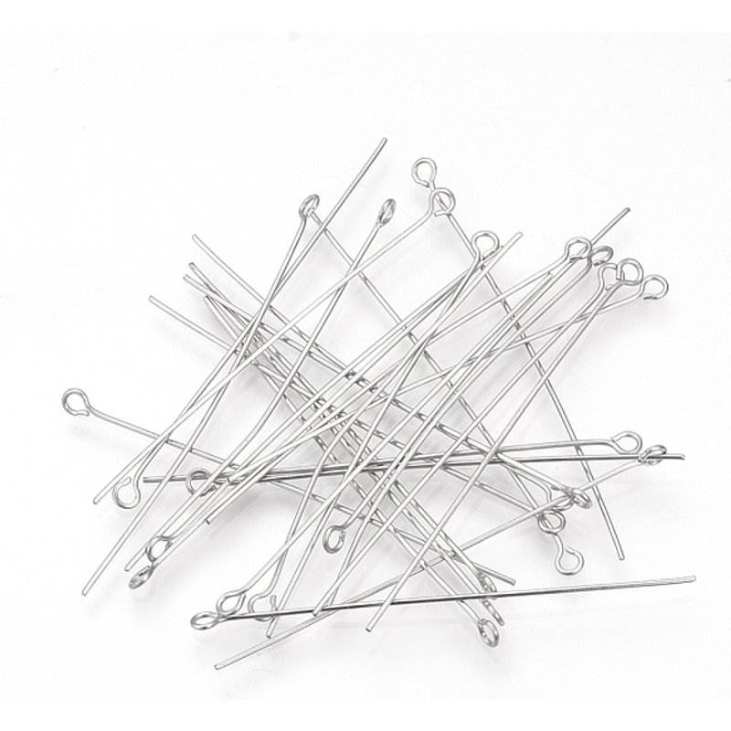 Épingle à œil en acier inoxydable 304, résistant au ternissement, 50mm — Accessoires pour bijoux