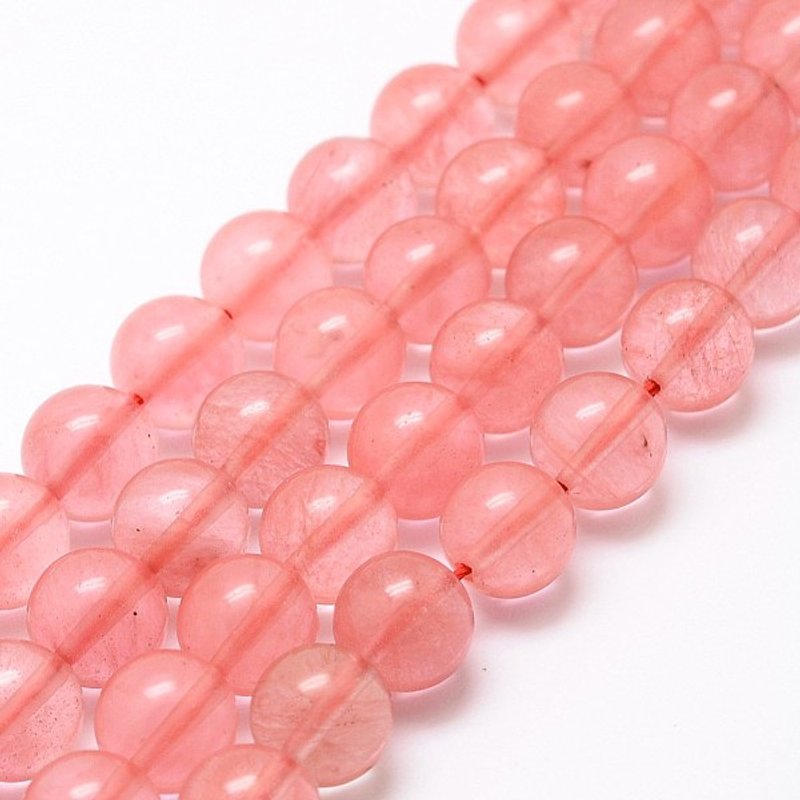 Cherry Quartz Glass Bead Strands, Round, 4mm, 90pcs/strand — Jewelry Beads