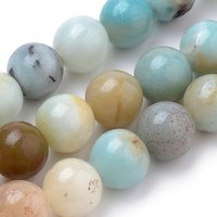Fil de perles d'amazonite naturelle en fleur, rond, 12mm, 32pcs/fil — Perles à bijoux