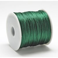 Corde satin Rattail en nylon, vert foncé, 1mm, 76,55 verges