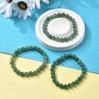 Bracelet Élastique Rond en Aventurine Verte Naturelle, 2-1/8 pouces