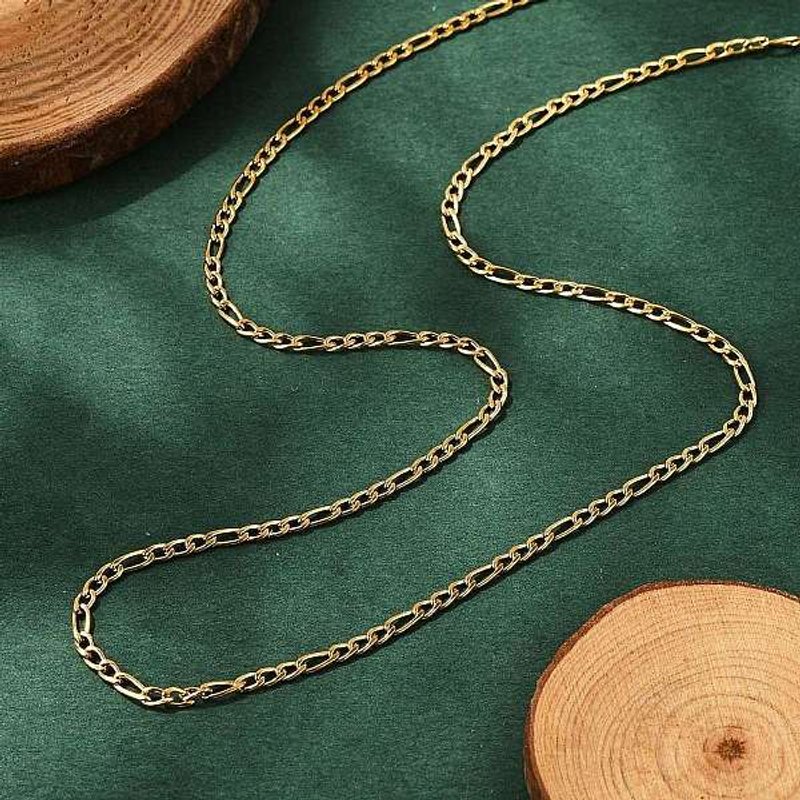 Collier Figaro en Acier Inoxydable 304 avec Plaquage Ion, 17.7 pouces — Collier pendentif
