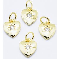 Charms en Zircon Cubique Micro Pave en Laiton, Plaqué Or 18K — Breloques et pendentifs