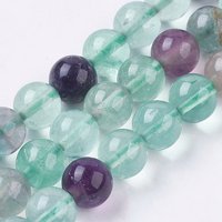 Natural Fluorite Beads Strands, Round, 6mm, 64pcs/strand — Jewelry Beads