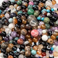 Perles de Gemmes Naturelles Mélangées, Facettées et Rondes, 4-16mm — Perles à bijoux