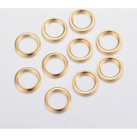 Anneaux de liaison en acier inoxydable 304, plaqué or 24k, 8x1mm — Accessoires pour bijoux
