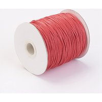 Cords en Fil de Coton Ciré, Rouge, 1.5mm, 100 verges/rouleau