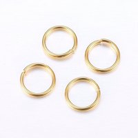 Anneaux Brisés Ouverts en Acier Inoxydable 304, Dorés, 8x0.9mm — Accessoires pour bijoux
