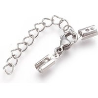 304 Stainless Steel Chain Extender with Cord Ends and Clasp