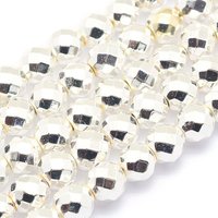 Brins de perles en hématite synthétique électroplaquée, 4mm