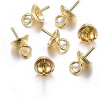 Pattes de perles en acier inoxydable 201 pour perles à demi percées — Accessoires pour bijoux