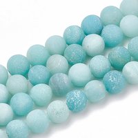 Natural Amazonite Beads Strands, Frosted, Grade A, 4mm, 96pcs — Jewelry Beads