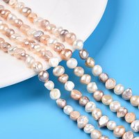 Brins de Perles de Culture d'Eau Douce Naturelles, Couleur Coquillage, 44pcs — Perles à bijoux