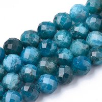 Brins de perles d'apatite naturelle, facettées, rondes, 5.5-6mm, trou de 1mm — Perles à bijoux