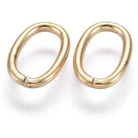 Anneaux Brisés Ovales en Acier Inoxydable 304, Dorés, 10x6.5x1.2mm — Accessoires pour bijoux