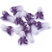 Handmade Lampwork Beads, Chinese Cabbage, Purple, 19-21x12-14mm — Jewelry Beads
