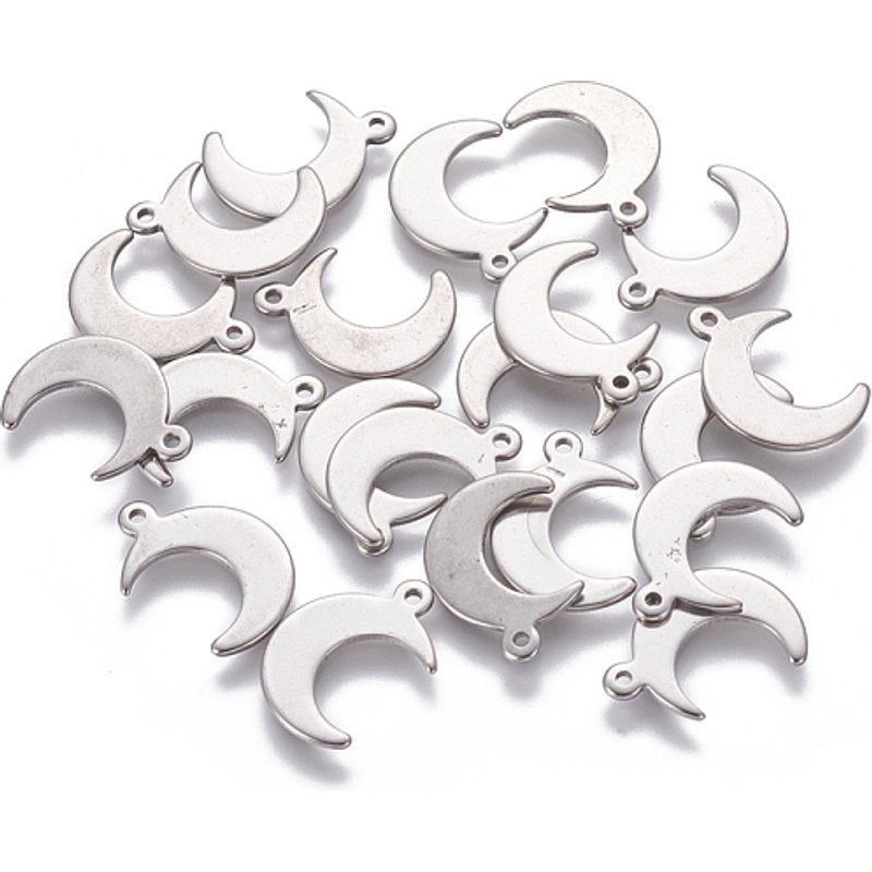 Pendentif Lune en Acier Inoxydable 304 Résistant au Tarnish — Breloques et pendentifs