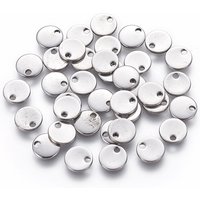 304 Stainless Steel Charms, Stamping Blank Tag, Flat Round
