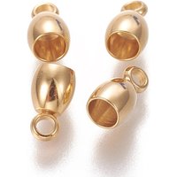 Capsules de cordon en acier inoxydable doré 201, 8x4.5mm