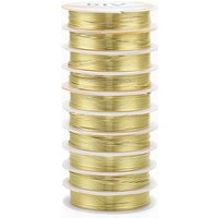 Round Copper Jewelry Wire, Plated Golden, 20 Gauge, 0.8mm