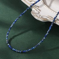 Collier Pendentif en Lapis Lazuli Naturel avec Fermoir en Acier Inoxydable — Collier pendentif