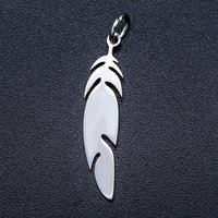 Non-Tarnish 201 Stainless Steel Feather Pendants with Jump Rings