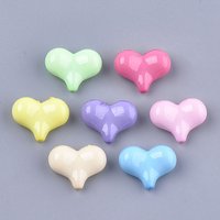 Opaque Solid Color Acrylic Heart Beads, Mixed Colors, 350pcs — Jewelry Beads