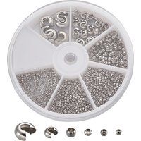 304 Stainless Steel Crimp Beads with Covers, Multiple Sizes — Jewelry Beads