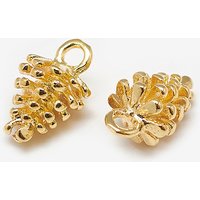 Brass PineCone Charms, Real 18K Gold Plated — Charms & Pendants